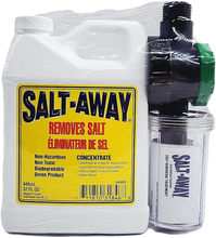 Laden Sie das Bild in den Galerie-Viewer, SALT-AWAY STARTERPAKET 946ml FLASCHE + INJEKTOR-MISCHEINHEIT + 1/2 ZOLL ANSCHLÜSSE